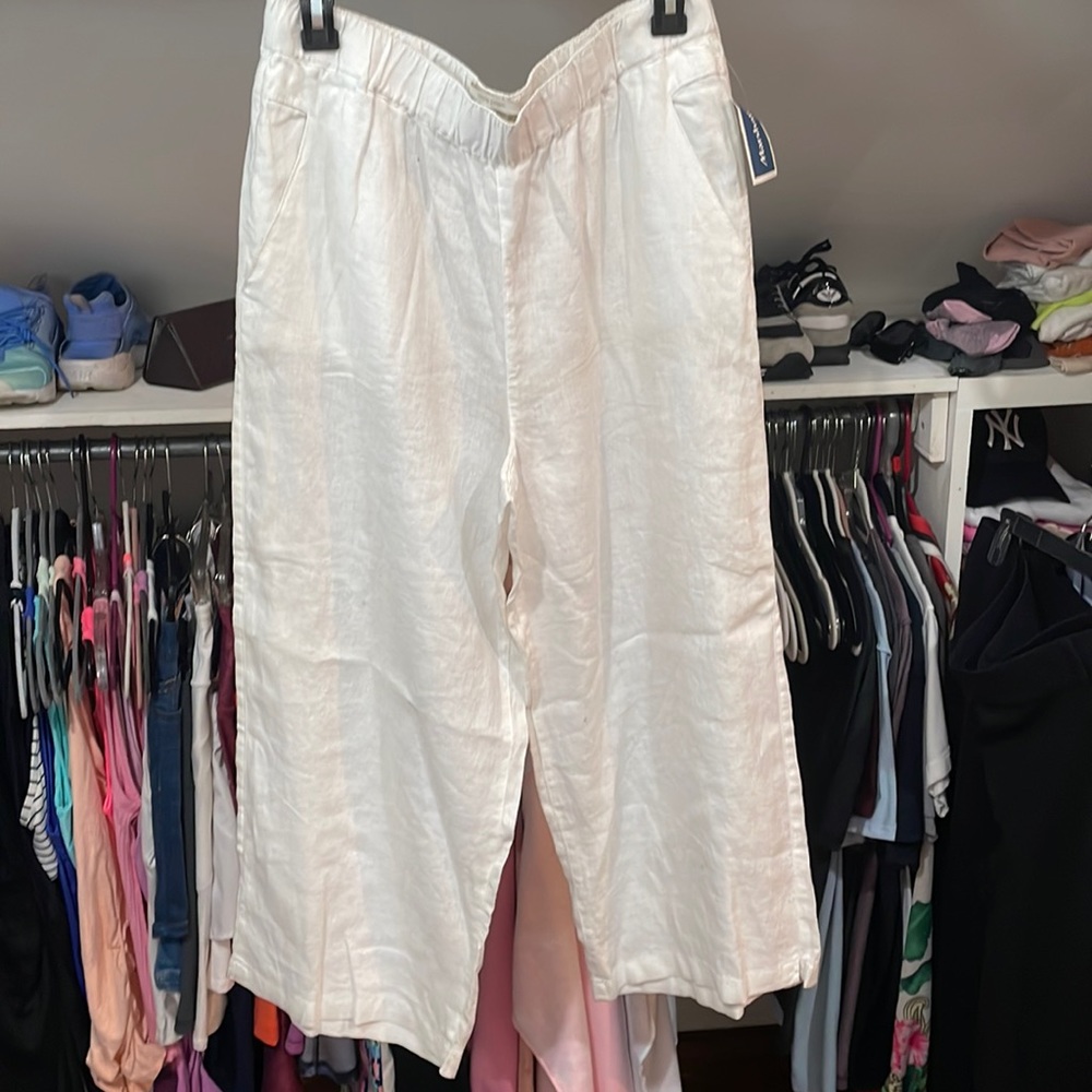 COPY - Linen wide leg capri nwt